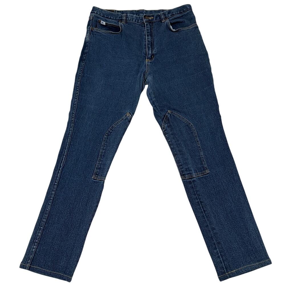 Vintage Millers Jeans Men's 36x28 Knee Patch Made Hong Kong Equestrian Riding